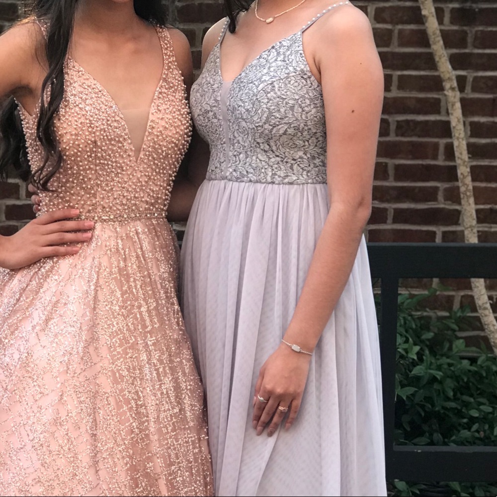 Long formal gray dress